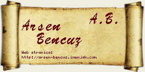 Arsen Bencuz vizit kartica
